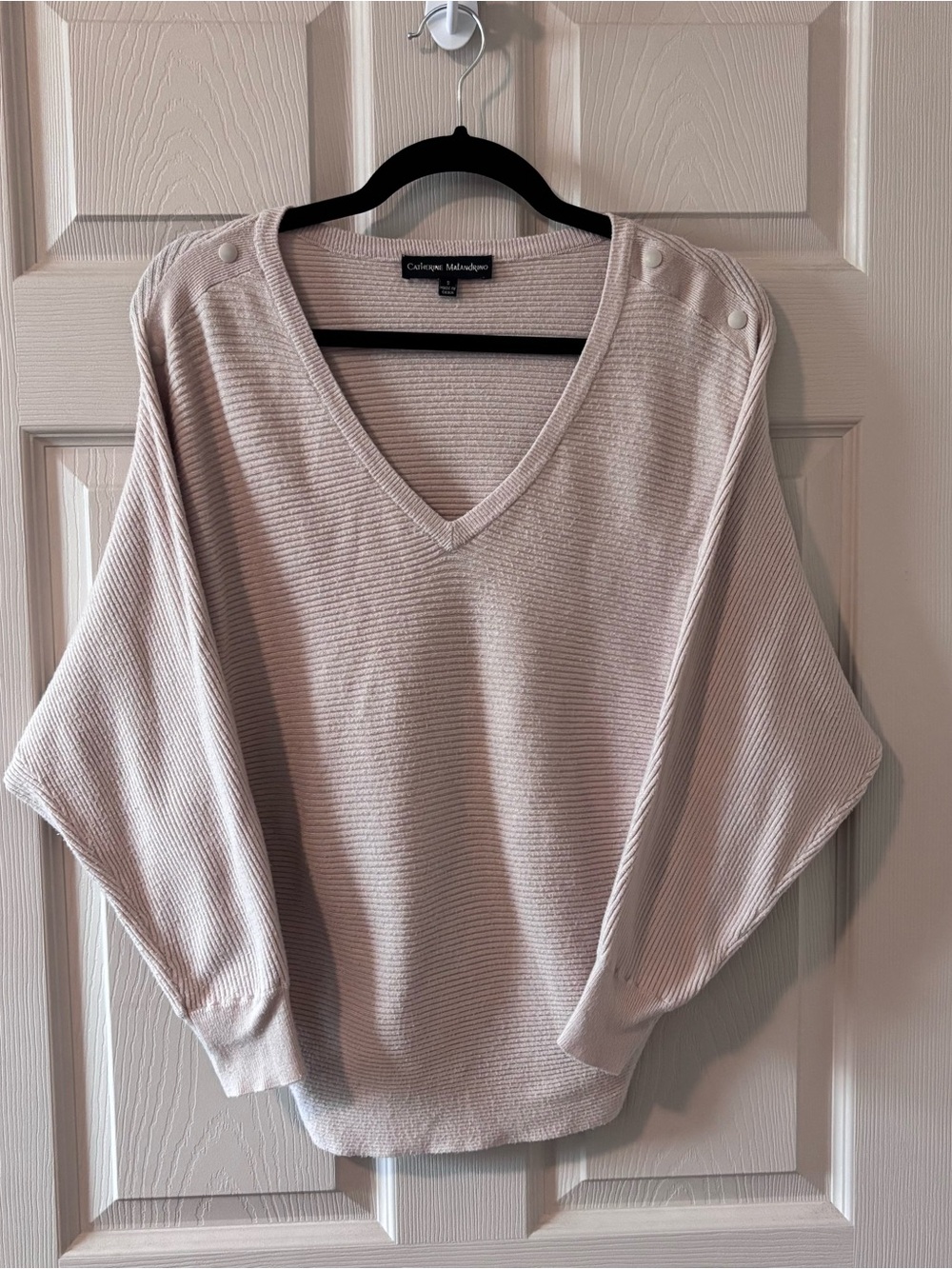 Catherine Malandrino Button-Trim Sweater - Beige - Small